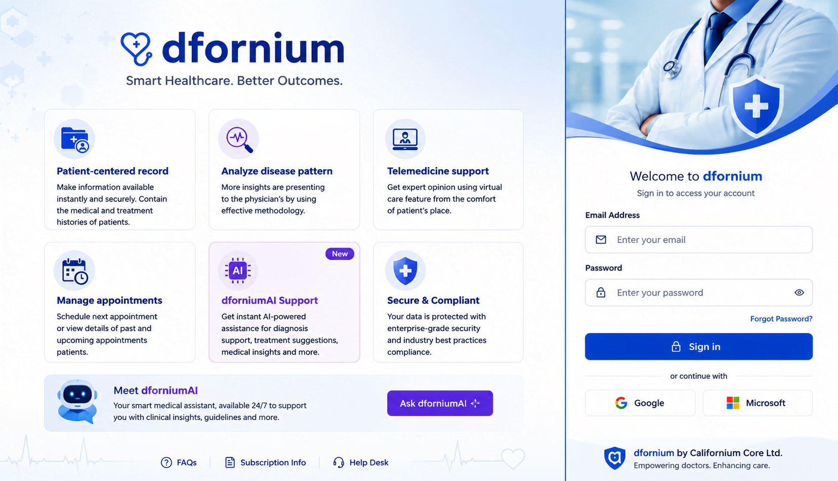 dfornium – Smart Healthcare and Doctor Management Platform